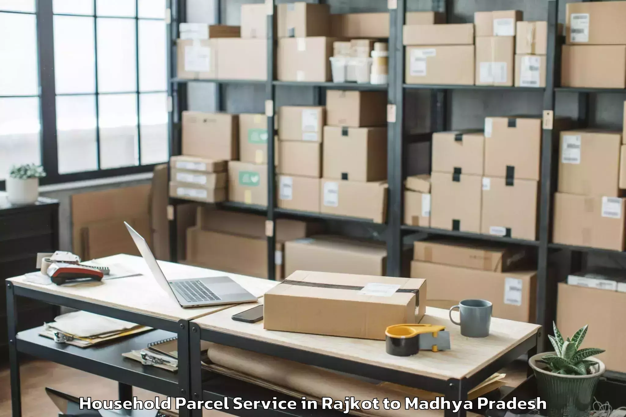 Book Rajkot to Satwas Household Parcel Online